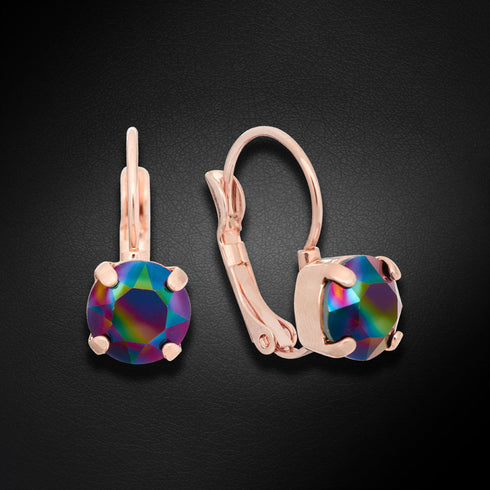 Серьги "Krāšņums II (Rainbow Dark)" с кристаллами Swarovski™